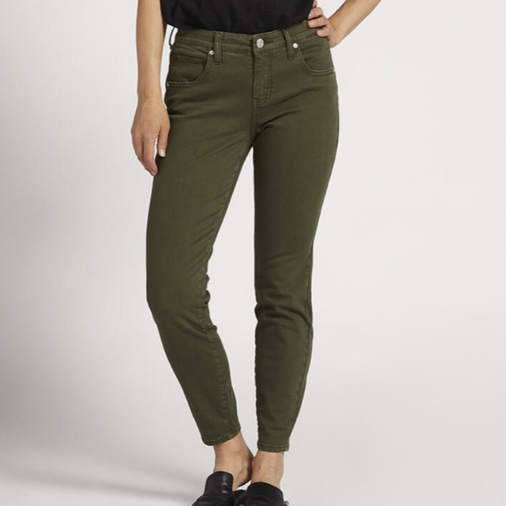 Jag Jeans | High Rise Pull-On Skinny Jeans | Olive Green | Size 14 | LIKE NEW